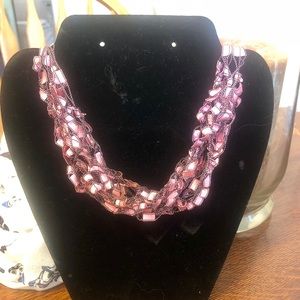 Ribbon crochet necklace